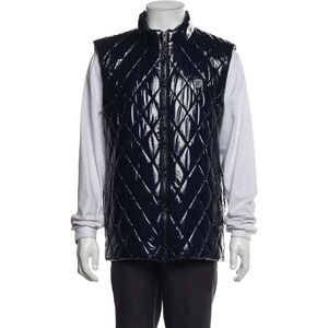G/FORE Mens Quilted Glossy‎ Puffer Vest Navy Blue XL G4MF22O11